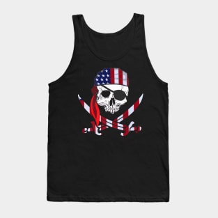 Skull American Pirate Skeleton Tank Top